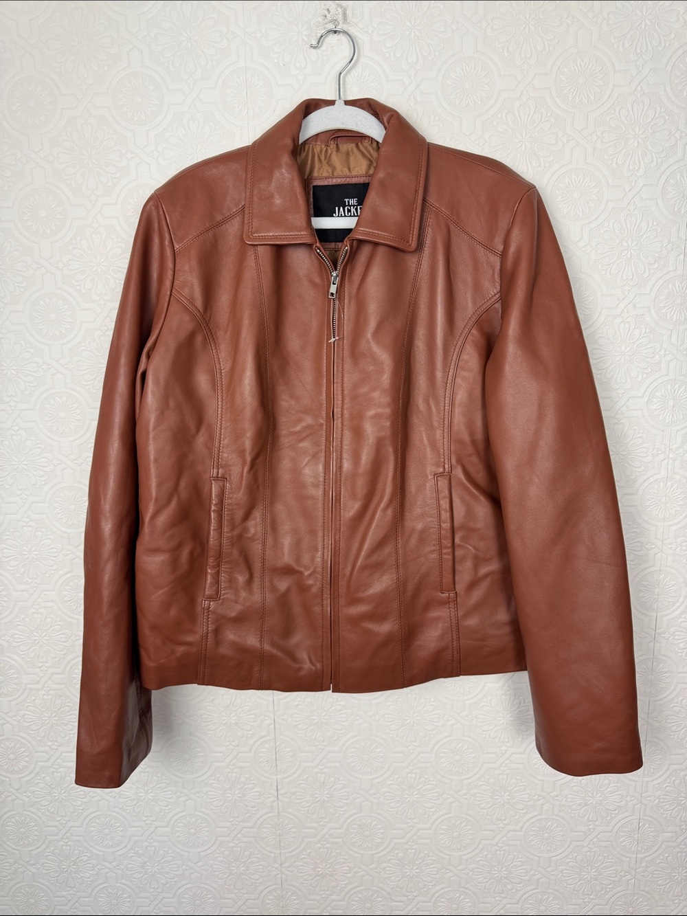 The Jacket Maker Colette Brown Genuine Leather Zip Front Jacket 2XL Lined - Picture 4 of 13